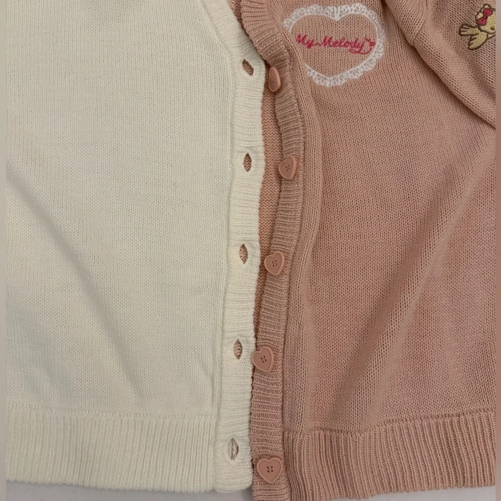 Sanrio My Melody Blush Pink & Creamy White Split Cardigan - Picture 5 of 8